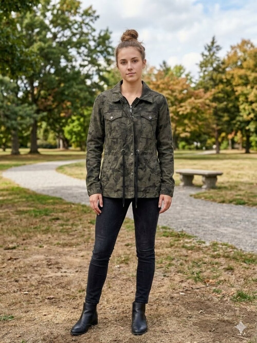 Calvin Klein Jeans cotton camo jacket with four pockets, size M